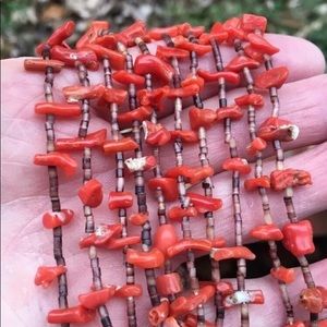 💕Native American Heishi Authentic Coral Necklace